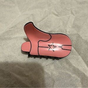 NWOT Pink Cowboy Boot Hair Clip